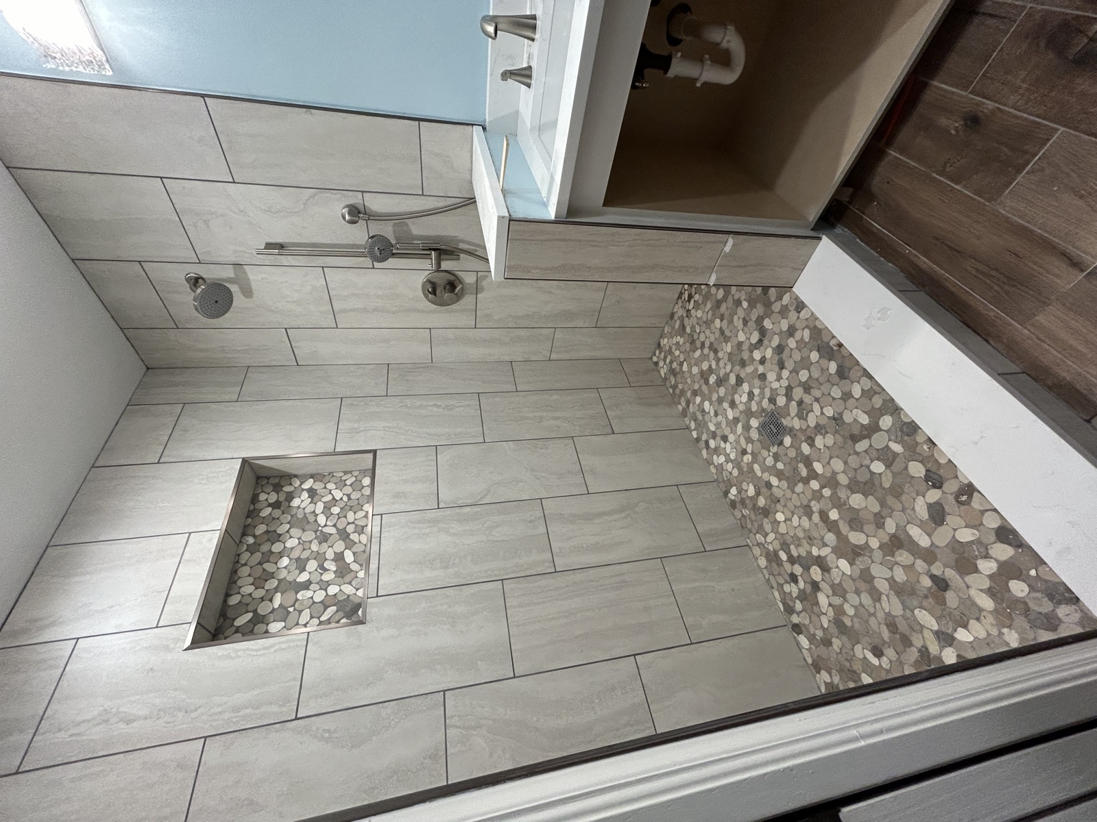 Tiled shower floor